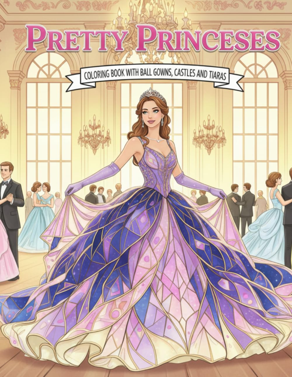 Pretty Princesses: Coloring Book with Ball Gowns, Castles and Tiaras