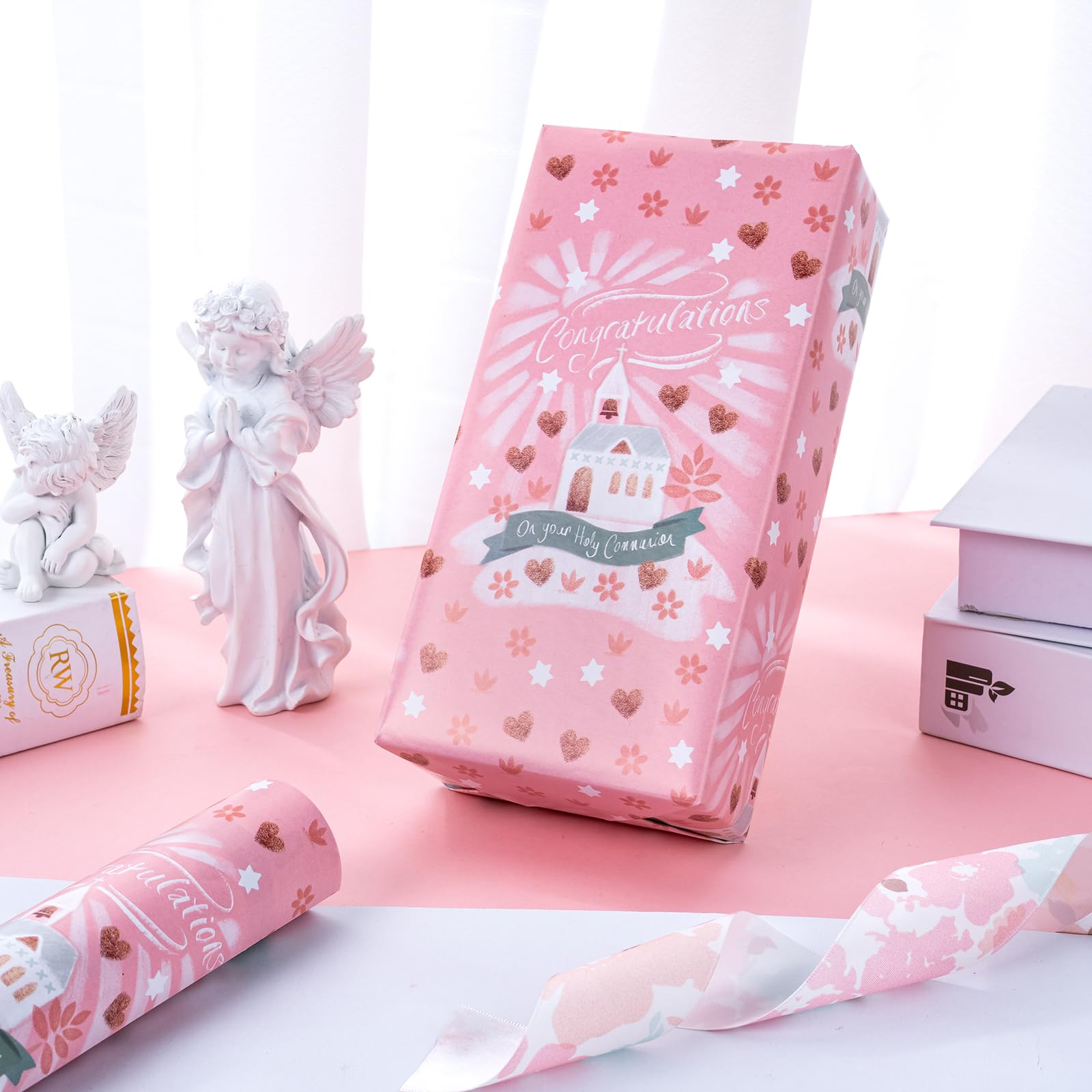 Snapklik.com : WRAPAHOLIC Communion Wrapping Paper Roll - Mini Roll ...