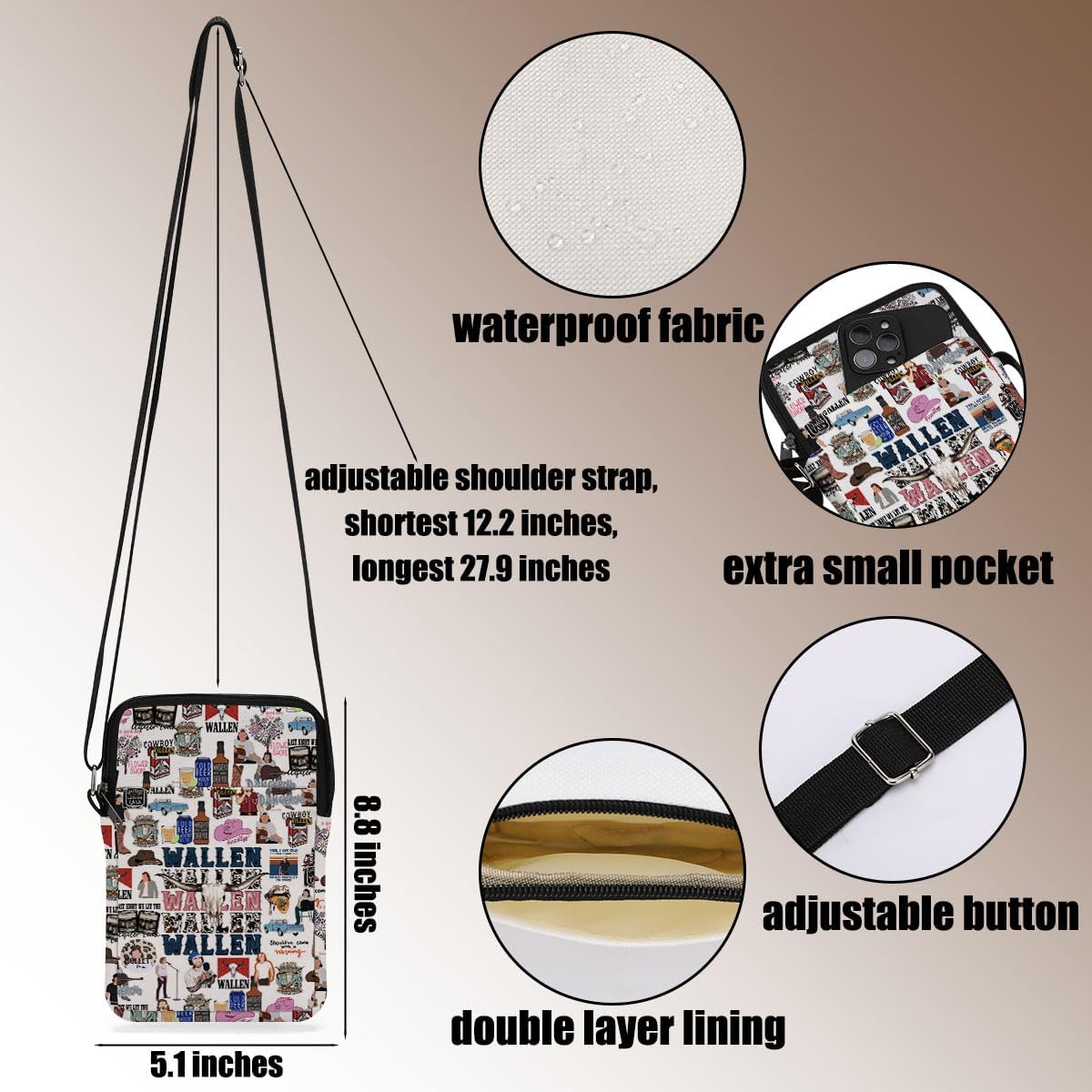 Decohim Funny Crossbody Bag, Sling Bag for Women Friend Therapist Friendship Birthday Adjustable Strap Purses Bags - Image 5