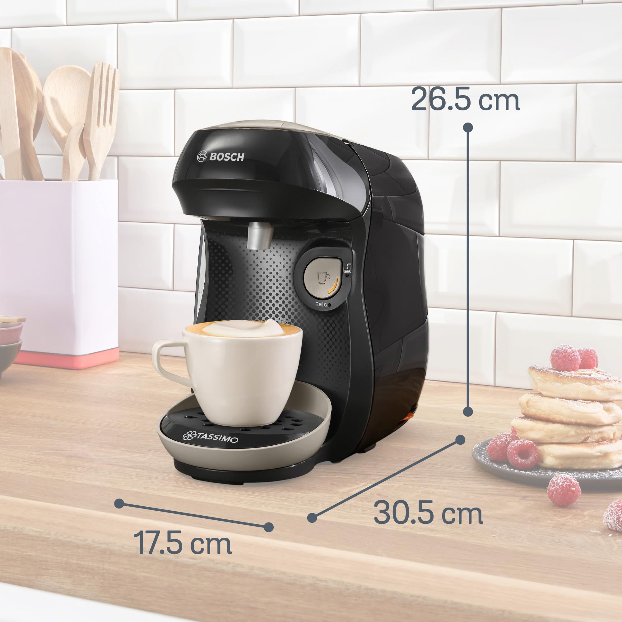 Bosch - Cafetera multibebida Tassimo Happy Friendly, OneTouch, Intellibrew, Beige, TAS109E