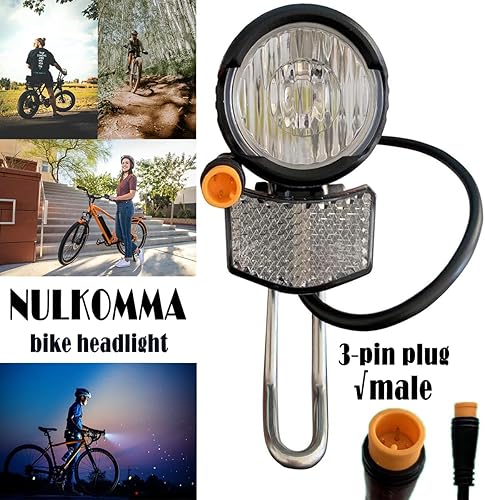 Miniatura 6 de Ebike Faro brillante para bicicleta de noche 3 pines conector macho 12 V 24 V 36 V 48 V 60 V impermeable súper brillante LED luz delantera para