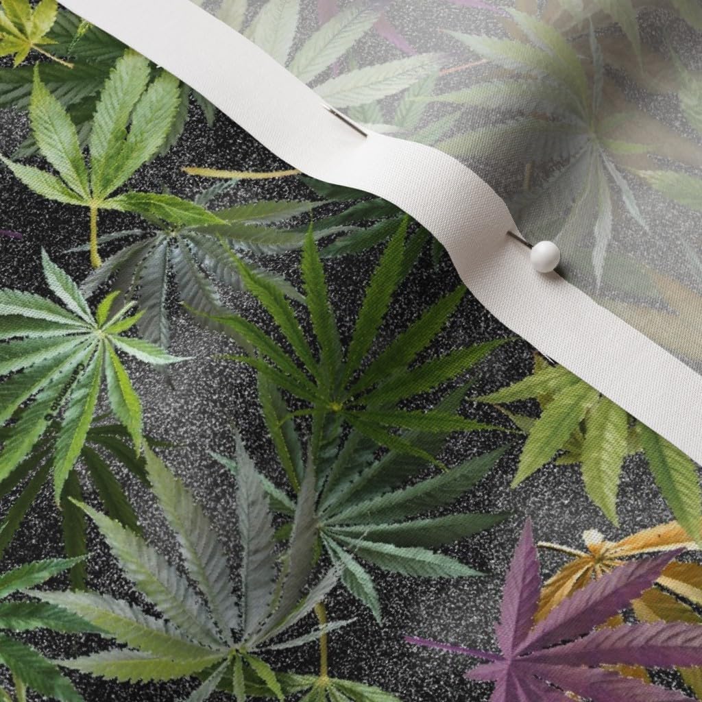 Spoonflower Fabric - Midnight Cannabis Leaves 420 Marijuana Hemp Camouflage Camoflage Herb Printed on Cotton Poplin Fabric by The Yard - Sewing Shirting Quilting Dresses Apparel Crafts