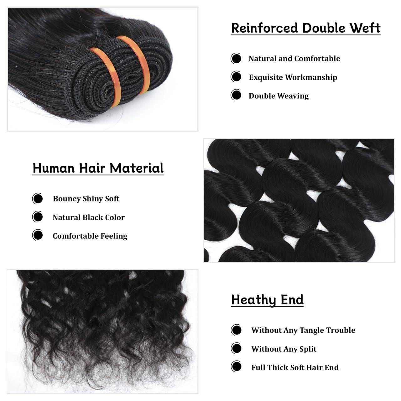 PIAPIA 16A Raw Body Wave Human Hair Bundles Human Hair 100% Unprocessed Brazilian Boutique Virgin Hair Extensions,Double Wefts,Triple Lifespan (Body Wave 1 Bundle, 22 inch)