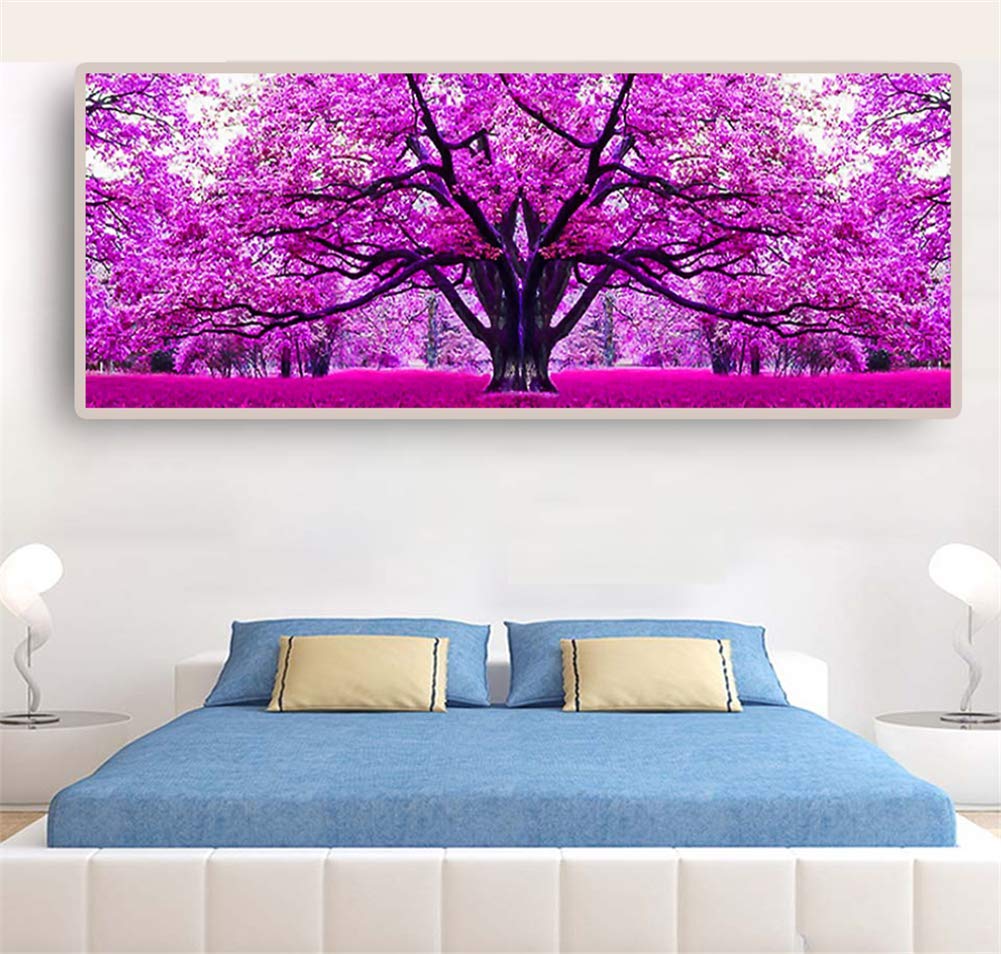 Peinture de diamant pour enfants et adultes déco salon arbre rose