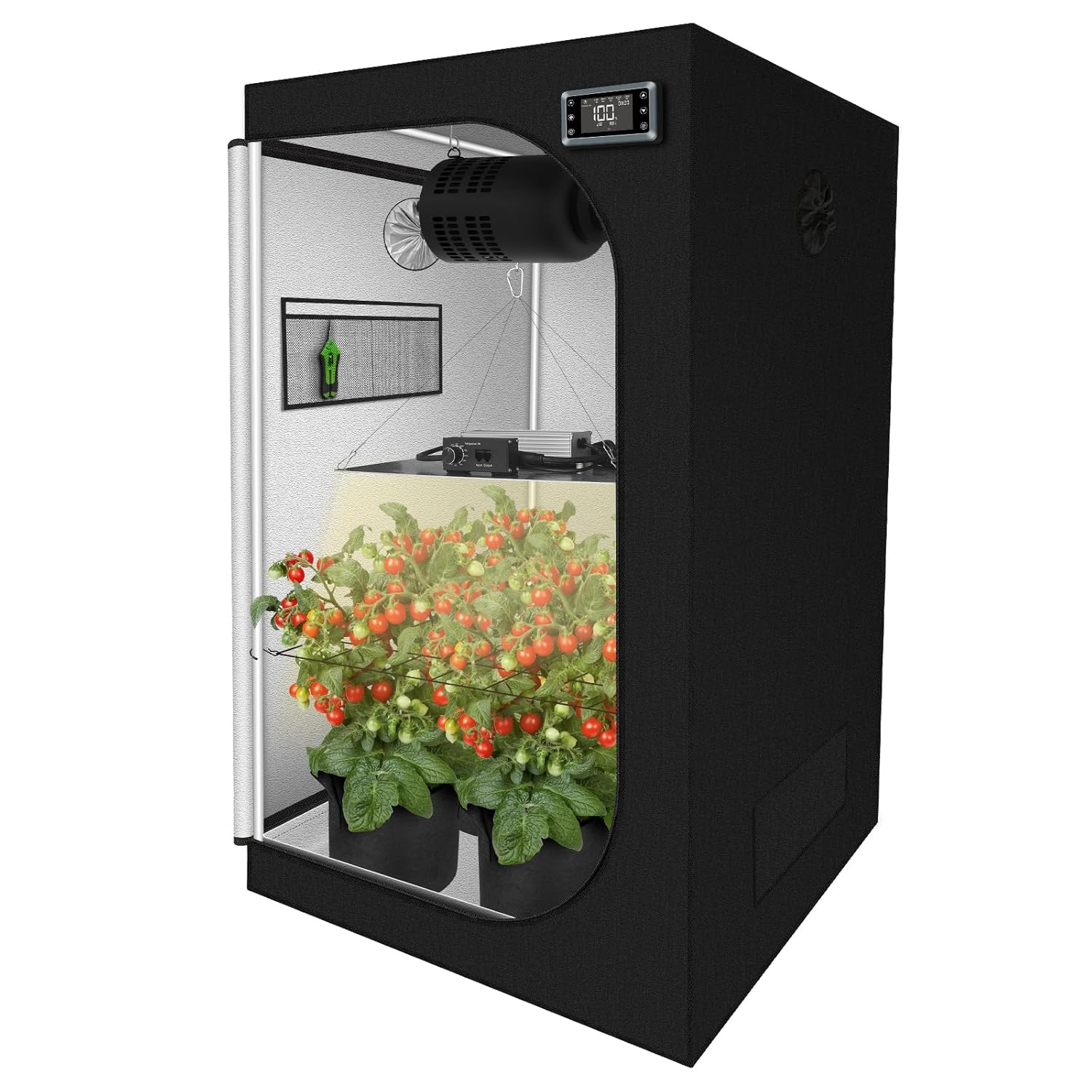 3x3 ft Grow Tent Complete Kit All-in-One Fan with Activated Carbon Filter 150W Full Spectrum LED Grow Light