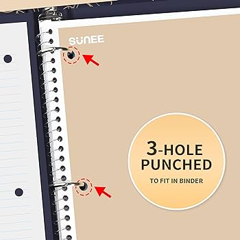ひなこページ Amazon.com : SUNEE 5 Subject Notebook College Ruled - 400 Pages, 9
