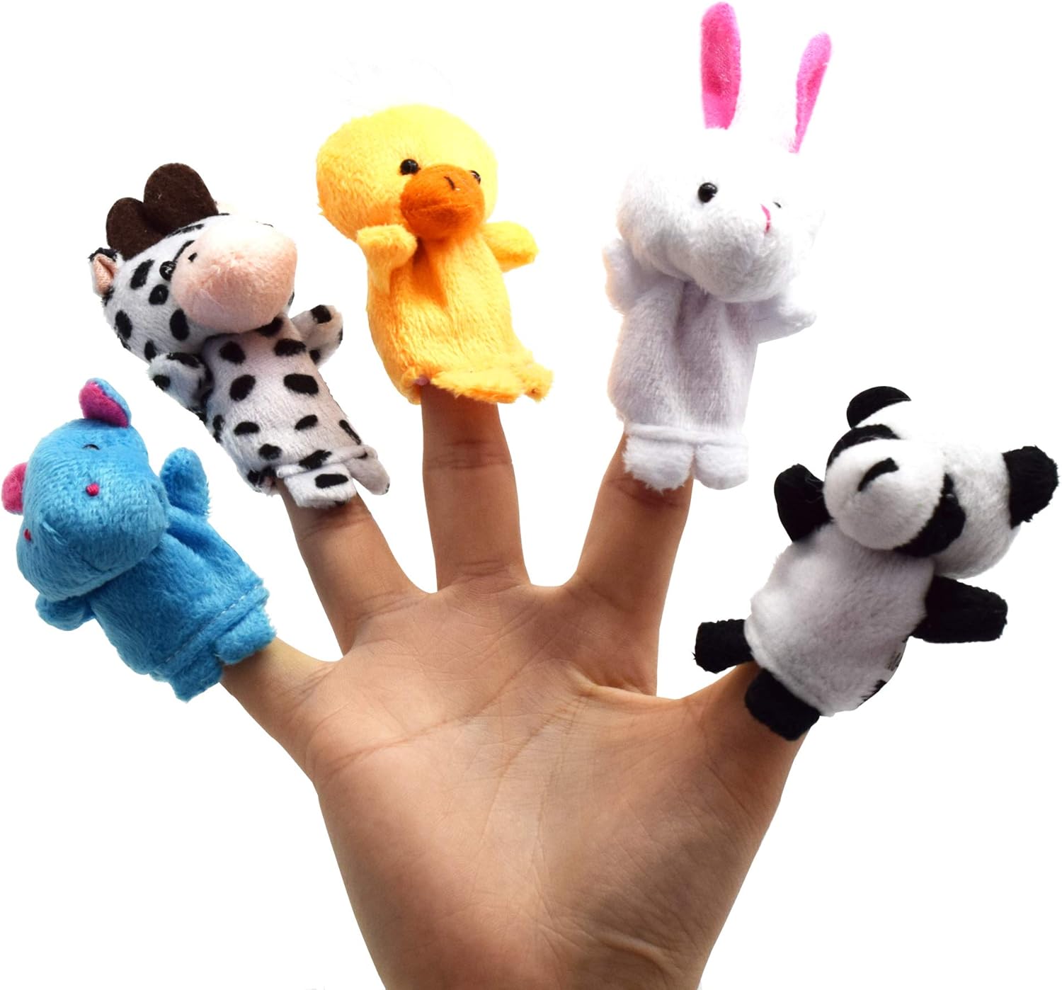 12 Pack Fillable Plastic Easter Egg with Finger Puppet for Easter Theme Party, Favor Easter Eggs Hunt, Basket Stuffers Fillers, Classroom Prize