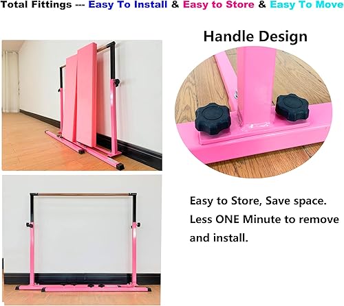 Miniatura 6 de MARFULA Juego de barra de gimnasia para gimnasia, barra horizontal, barra de gimnasia para niños, uso doméstico