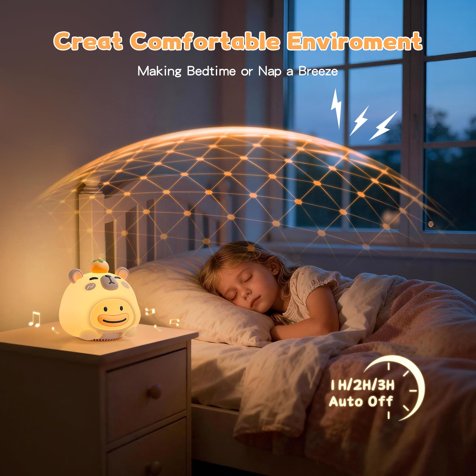 Linda luz nocturna de la máquina de ruido blanco – 20 sonidos relajantes, admite conexión inalámbrica, ambiente RGB con mando a distancia y temporizador, ayuda a dormir para bebés y adultos, regalo