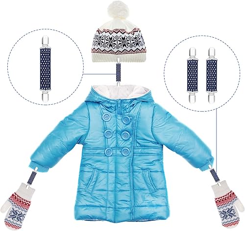 Miniatura 5 de SATINIOR 8 clips de guantes para niños, clips de vestir para sombrero, guantes ajustables, clip de tirantes elástico, clip para guantes pequeños, 3