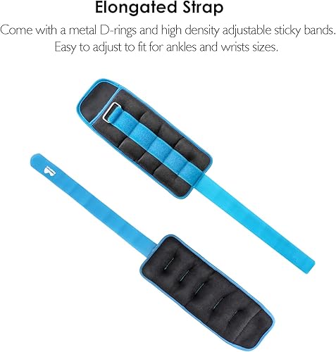 Miniatura 5 de REEHUT Ankle Weights Set 1 Pair for Women Men and Kids Wrist Arm Leg Weight for Fitness Exercise Walking Jogging Gymnastics Aerobics Gym 2lbs 3lbs