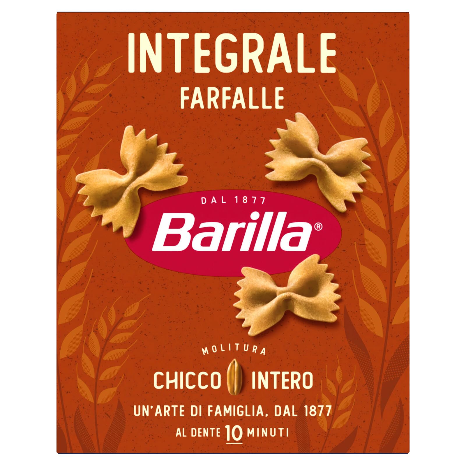 Italian Gourmet Farfalle integrale pasta italiana 30 x 500g Vollkorn vegan | Ricca di fibre, aus Hartweizen, Schmetterlingsform, kochfest in circa 10, Gesamtnettogewicht 15 kg + Kostenlos Polpa 400g