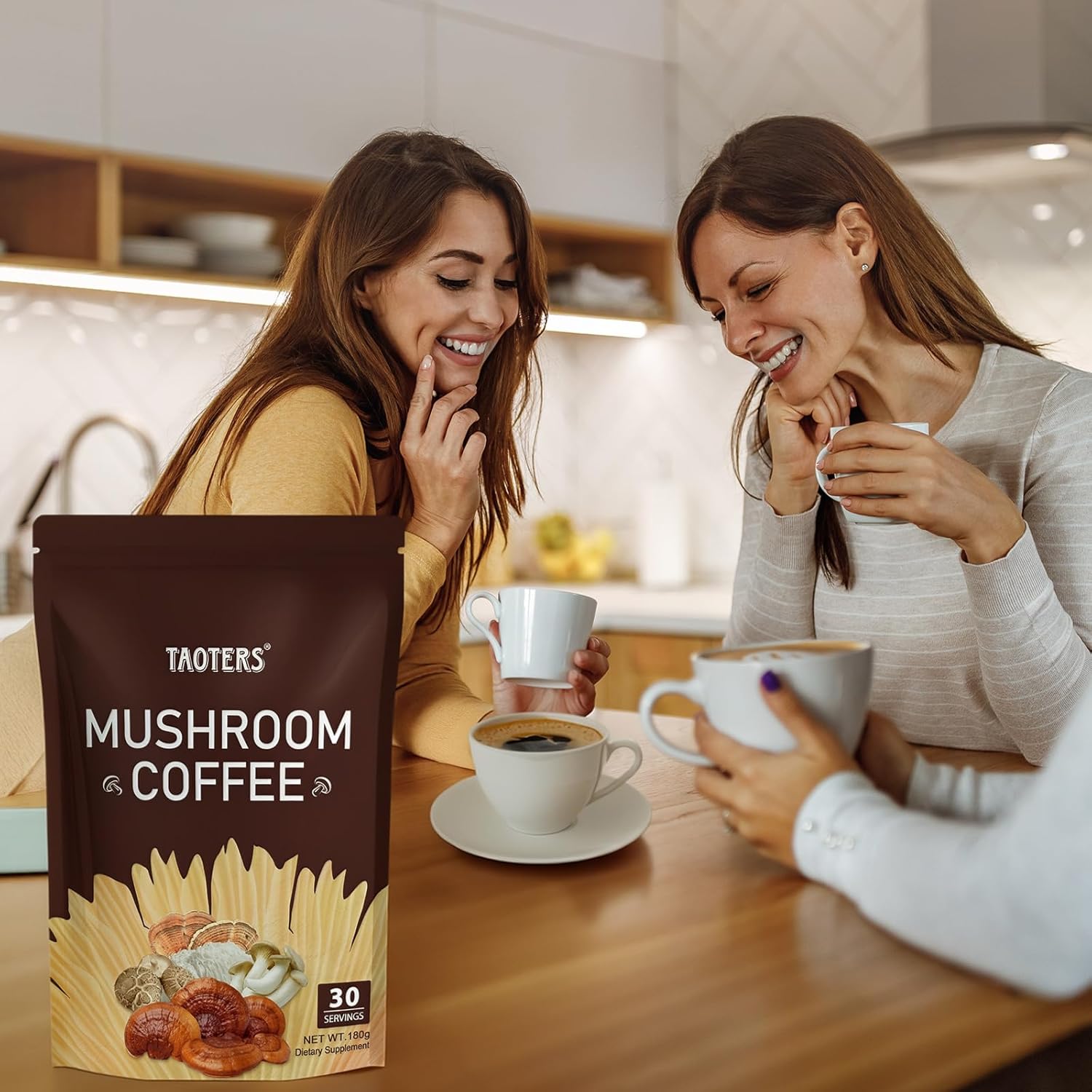 Adaptogenic Mushroom Coffee, 6 Mushrooms Extract Powder (Lion’s Mane, Cordyceps, Turkey Tail & Other) Mixed With Instant Coffee for Focus, Energy and Gut Health Support, 30 Servings - Image 7