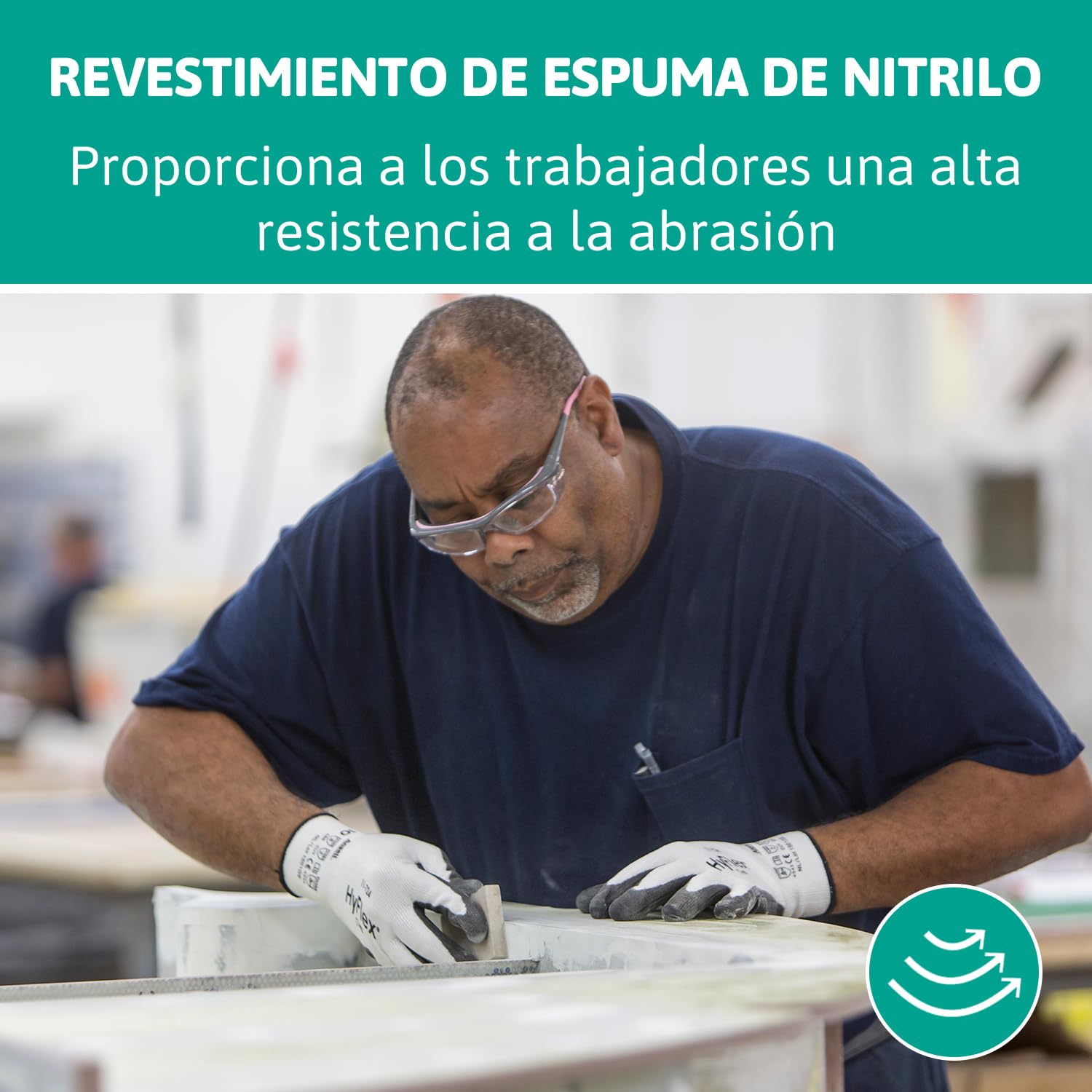 Ansell HyFlex 11-800 Guantes de Trabajo Profesionales, Revestimiento de Nitrilo Antideslizante y Transpirable, Protección Mecánica Multiusos, Seguridad Industrial, Blanco, Talla XL (12 Pares)