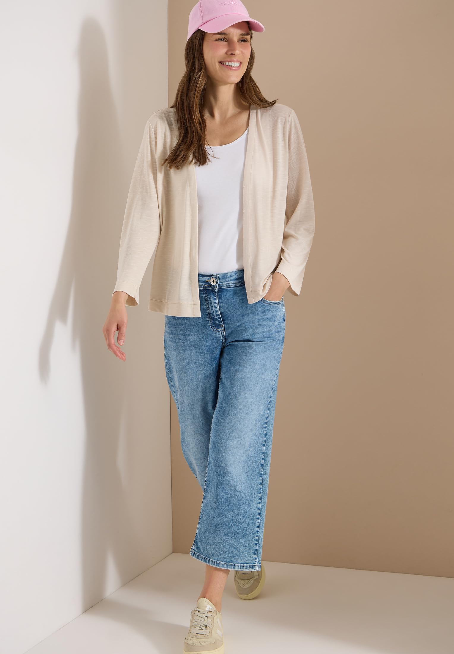 Cecil Damen 3230393 Offene Jacke in Unifarbe mit 3/4-Arm (1er Pack)
