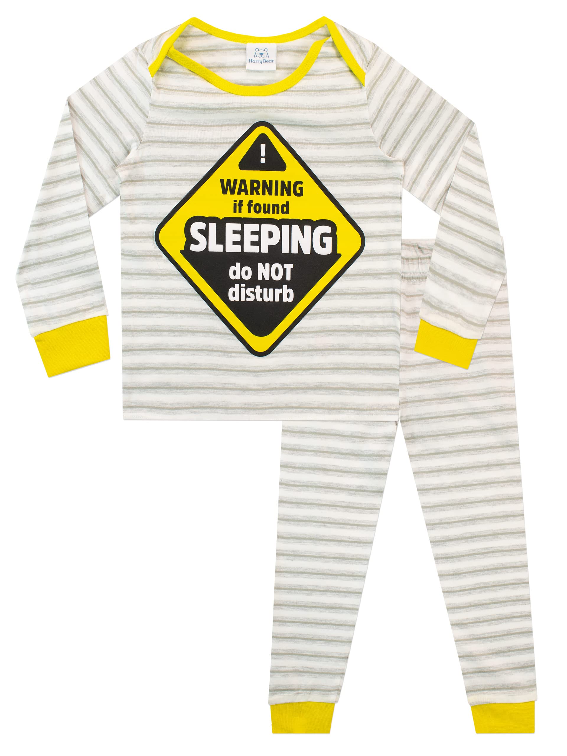 Harry Bear Kids Pyjamas Do Not Disturb Grey 6-9 Months