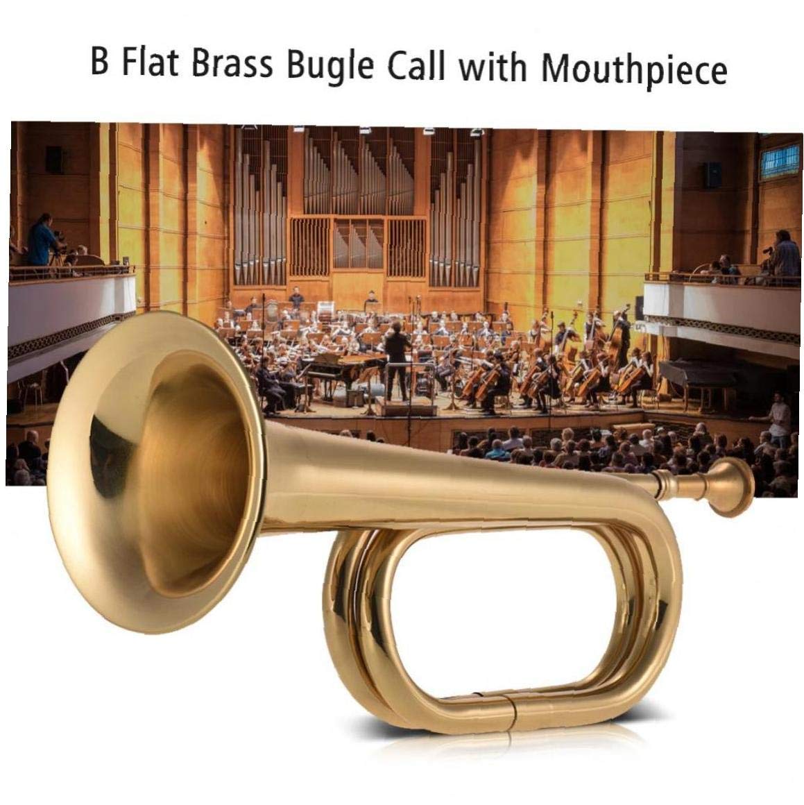 B Flat Bugle Call Trompette de cavalerie Corne Cuivre avec Embouchure for Band école
