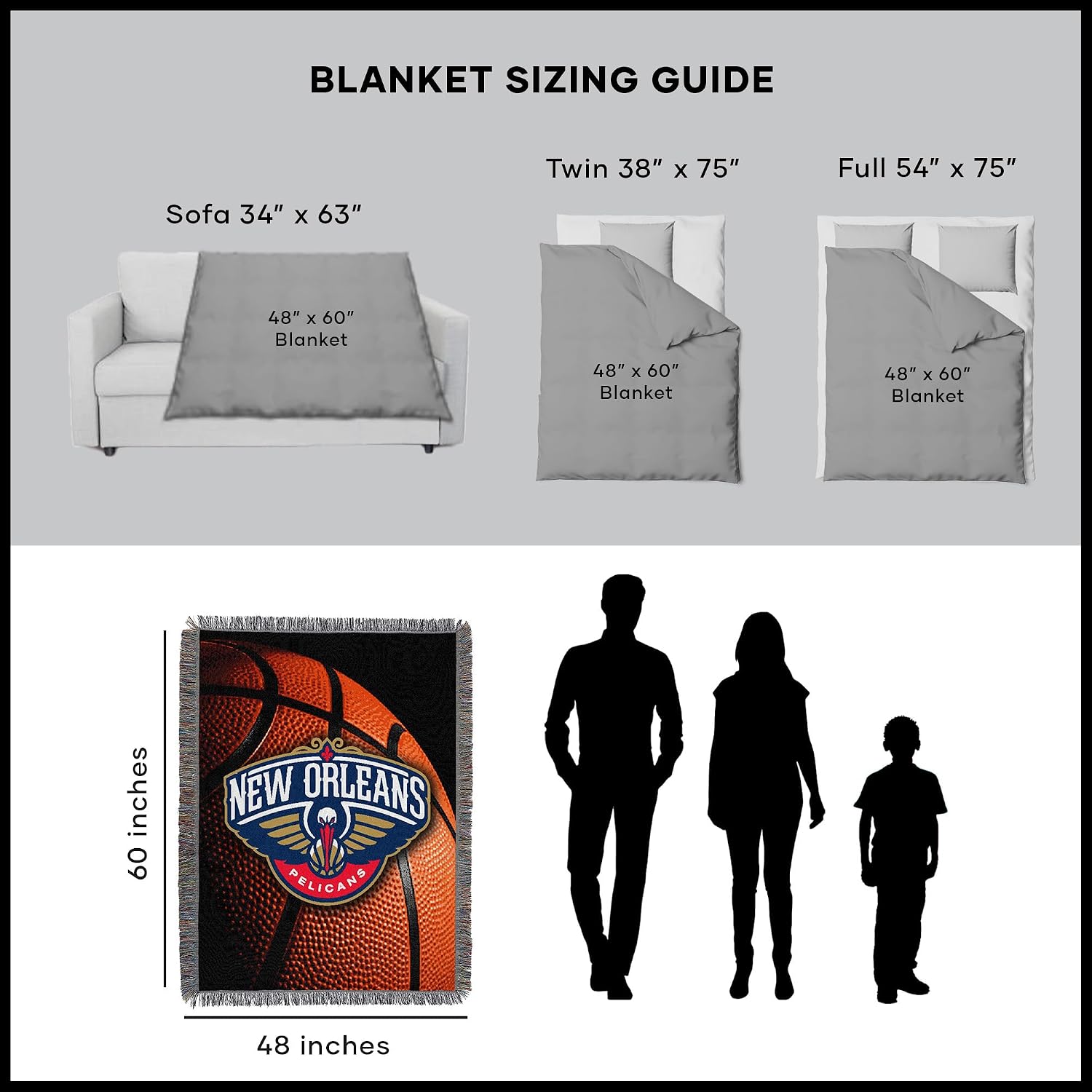 Officially Licensed Photo Real Woven Tapestry Throw Blanket, 48" x 60", Multi Color