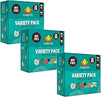 Vista 11 de Amrita Barras de coco con chispas de chocolate, veganas, sin gluten, con alto contenido de proteínas a base de plantas, alto contenido de fibra, sin