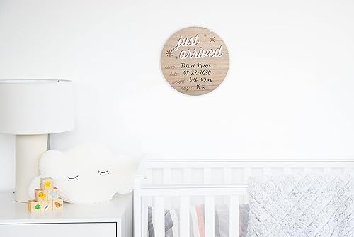 Miniatura 5 de Reece Studio Anuncio de Nacimiento de Nuevo Bebé con Accesorio de Fotos Rellenable, Letrero de Madera para Hospital de Recién Nacido, Tablero