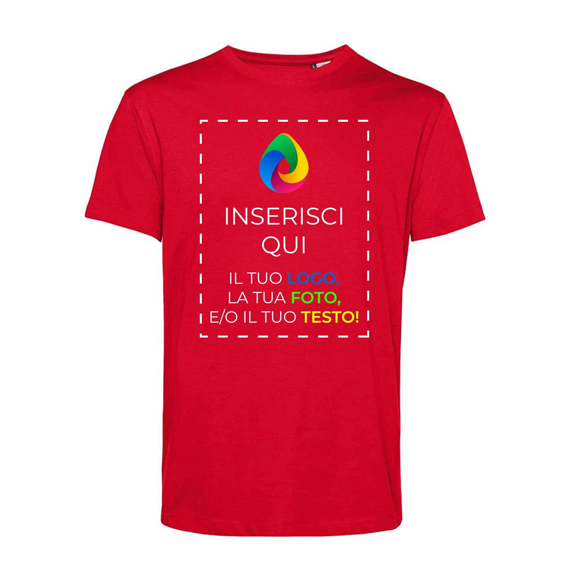 Teetaly Maglietta T-Shirt Personalizzata Stampa Fronte Retro Uomo in Cotone Organico