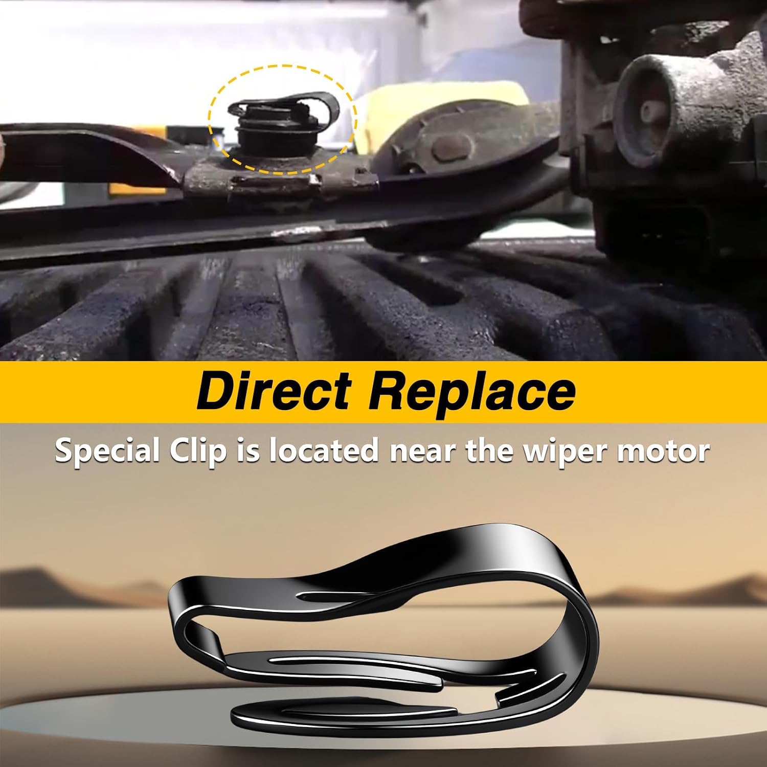 Windshield Wiper Linkage Special Clip Compatible with Ford E-150 E-250 E-350 1983-2024, Pivot Arm Clip Replace# E3TZ-17531-A