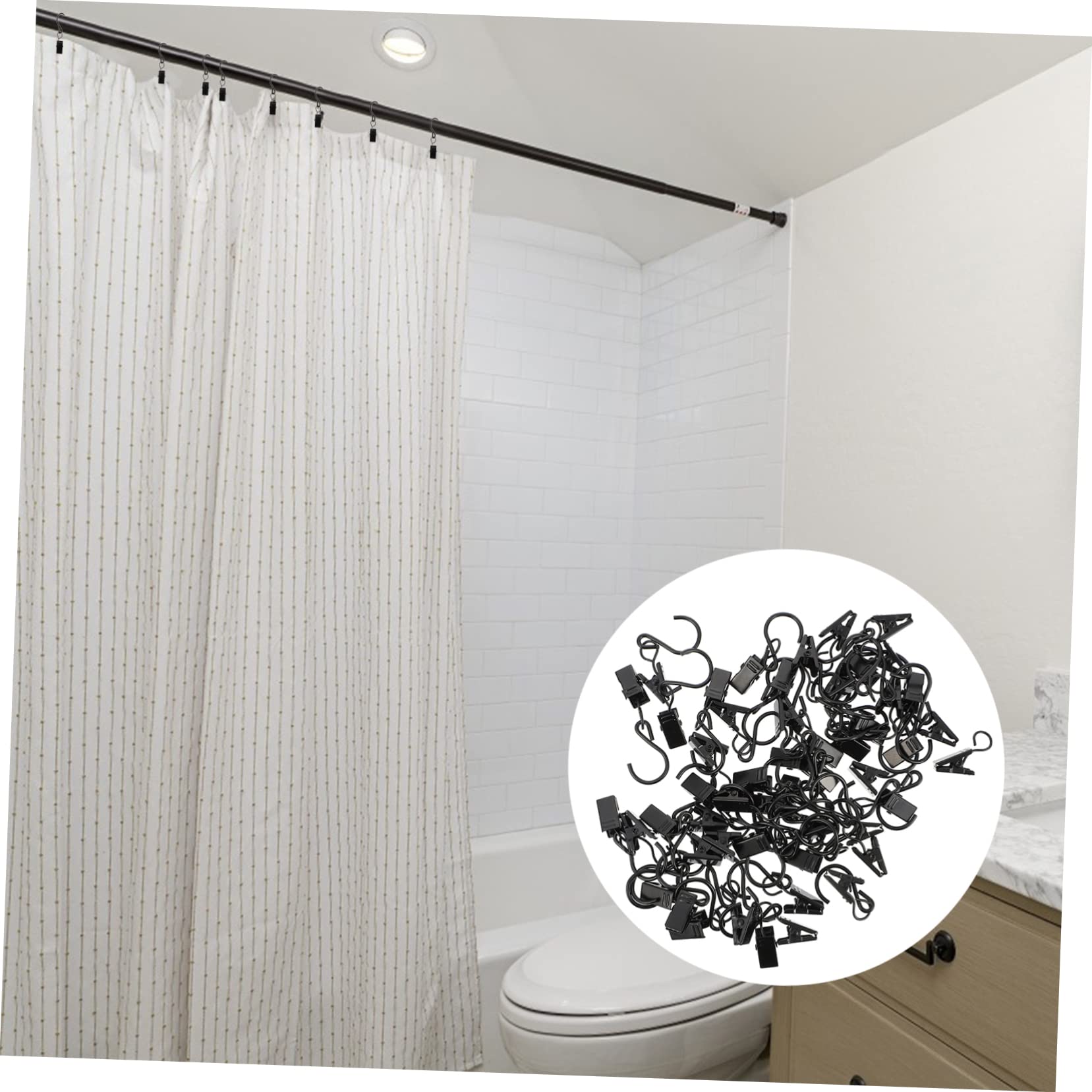 SOLUSTRE 2 Sets Vorhang-aufhänger-Clips Mehrzweck-klemmhaken Für Fenster Stabile Hängeklammern Aus Eisen Für Dekorationen Partys 50 Stück * 2