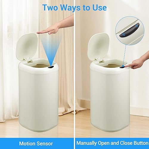 Miniatura 6 de GarveeHome Cubo de basura con sensor de movimiento de 8 galones con tapa, cubo de basura automático para cocina, sin contacto, 30 L, contenedor