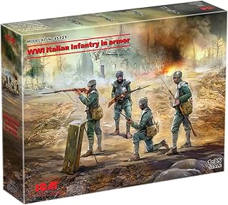 ICM 35721 Plastic Military Figure Models WWI Italian Infantry in Armor - Scale 1:35