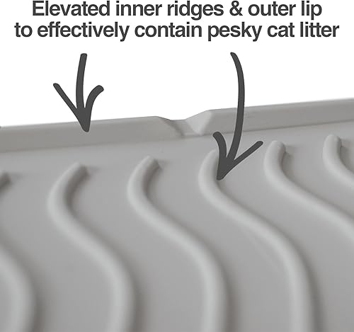 Miniatura 3 de PetFusion ToughGrip - Tapete impermeable para gatos con canales interiores y labios exteriores elevados XL silicona de alta calidad gran adición a