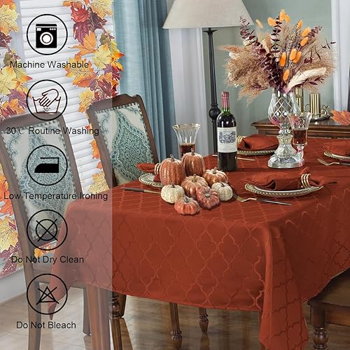 Miniatura 10 de SASTYBALE Servilletas de jacquard con patrón de flores de poliéster, a prueba de derrames, resistentes a las arrugas, a prueba de polvo, para