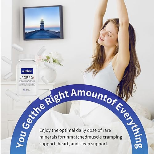 Miniatura 5 de Cápsulas de glicinato de magnesio de 300 mg por porción, 120 cápsulas. Promueve el sueño y mejora la calidad del sueño, alivia la ansiedad y calma