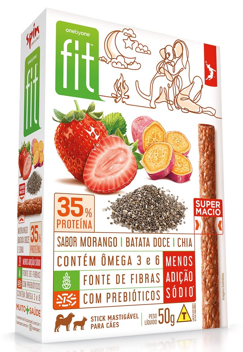 STICK FIT Petisco Palito Spin Pet Para Cães - Fit - Morango - 50G
