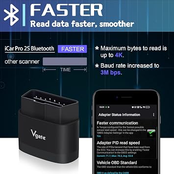 Vgate iCar Pro Bluetooth4.0(iOS, Android) & Vgate iCar Pro 2S Bluetooth5.2(iOS, Android) OBD2 Scanner