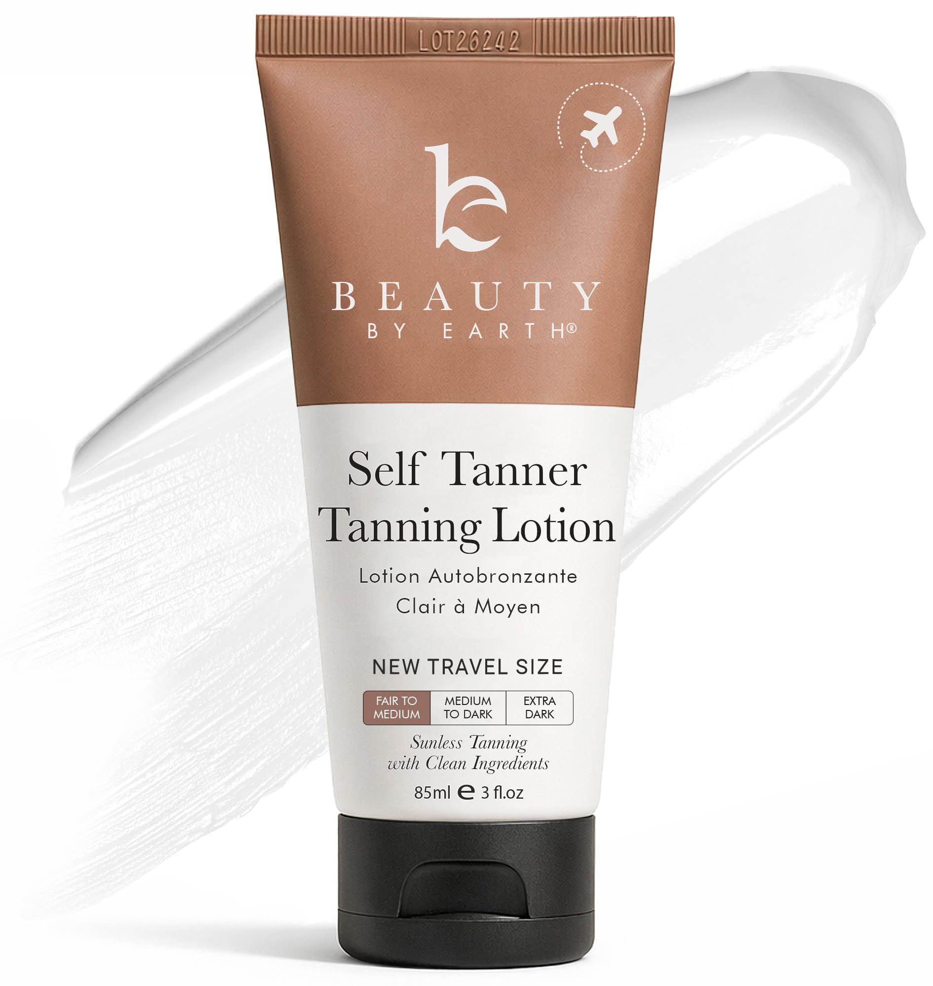 Tanning Lotion Self Tanner - USA Made with Natural & Organic Ingredients, Travel Size Self Tan Lotion, Non Toxic Gradual Tanning Moisturizer, Sunless Tanner for Fake Tan for Women & Men