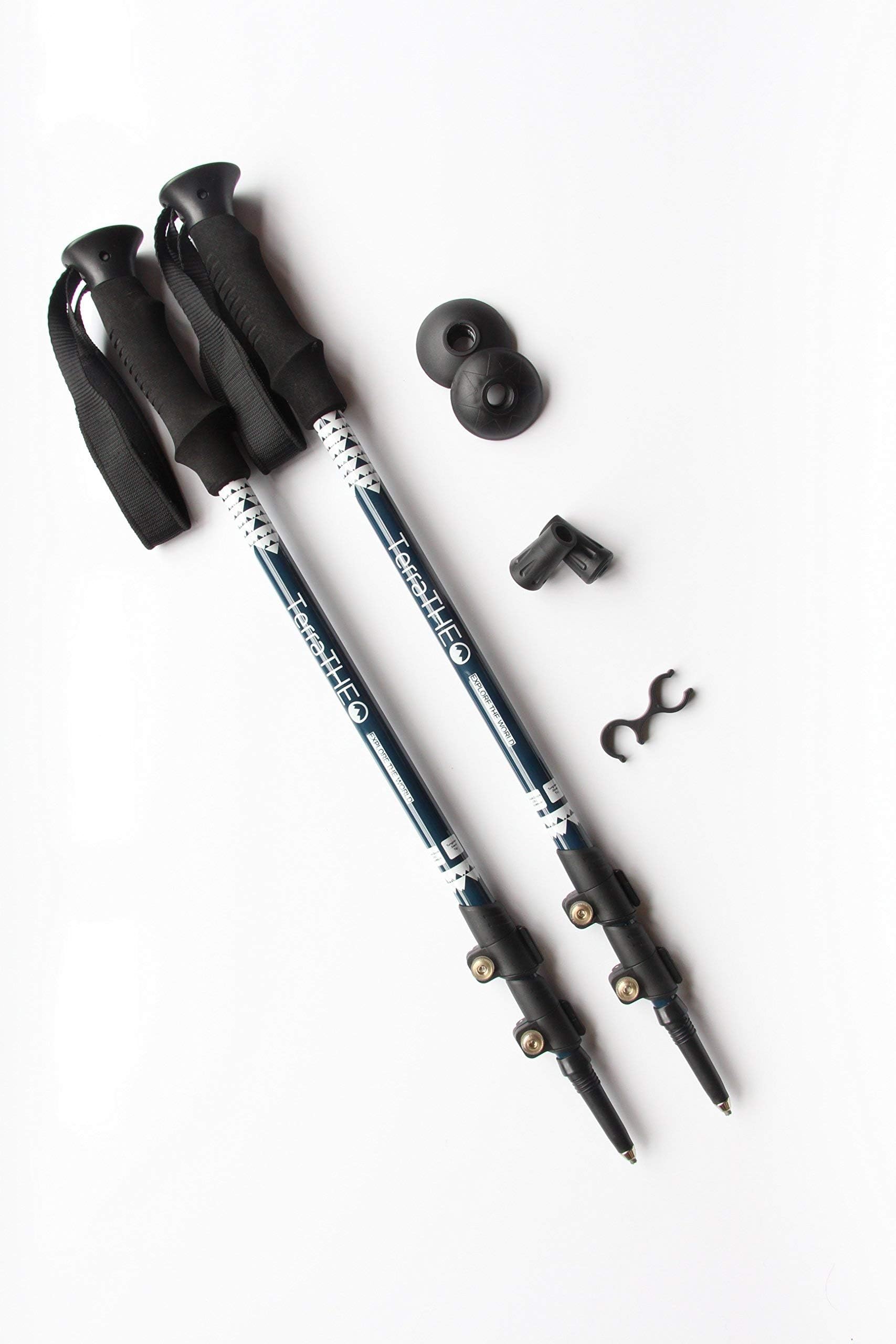 TerraTHEO A6 Hiking and Trekking Poles (Pair) - Durable & Lightweight - Ergonomic Grip and Ultra-Lock - Trekking, Nordic Walking, Cross Country Ski Sticks