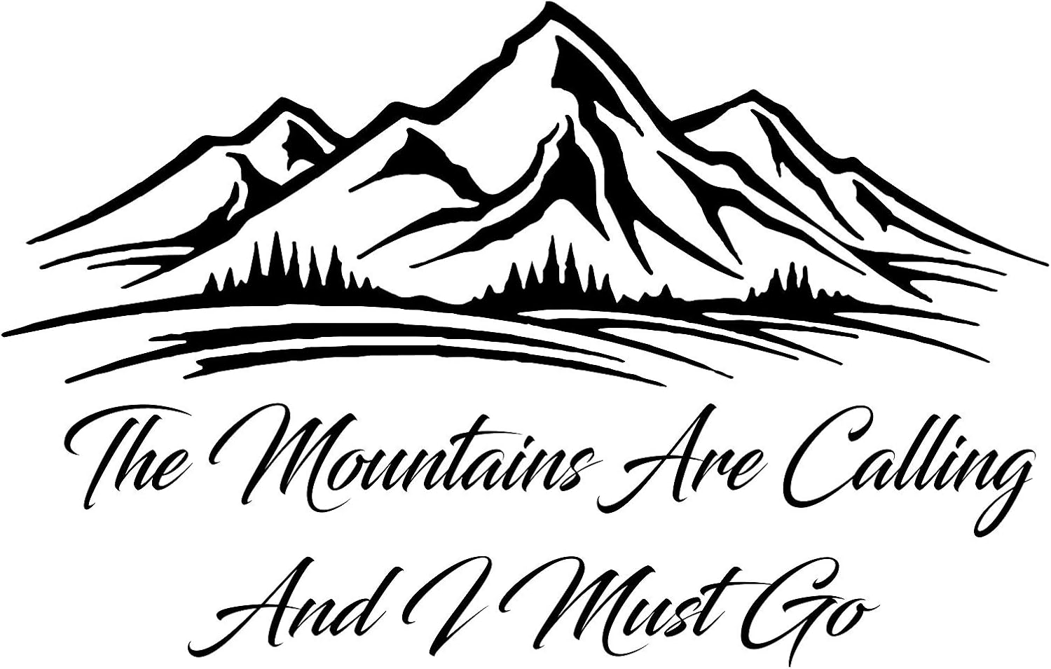 Quote Wall Decal - The Mountains are Calling and I Must Go - Mountains Decals - Vinyl Stickers - Rustic Decor - Home Decor - (23" T x 36" W)