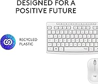 Vista 9 de Logitech MK295 - Combo de mouse y teclado inalámbricos con tecnología SilentTouch, teclado numérico completo, seguimiento óptico avanzado, Blanco