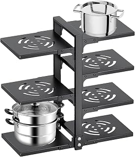 Kitchen Pot Organizer, Pot and Pan Organizer Stainless Steel Pot Rack | Adjustable Storage Organizer, Kitchen Cabinet Kitchen Utensils and Counter