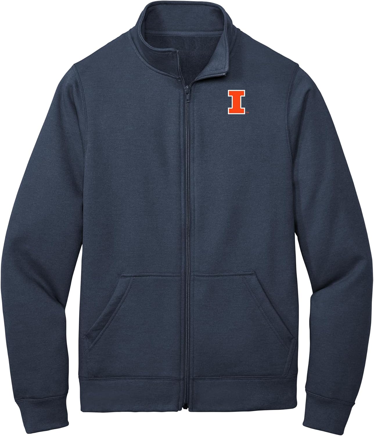 UGP Campus Apparel NCAA Primary Logo Left Chest Team Color Cadet Collar Full Zip Sweatshirt, College, University