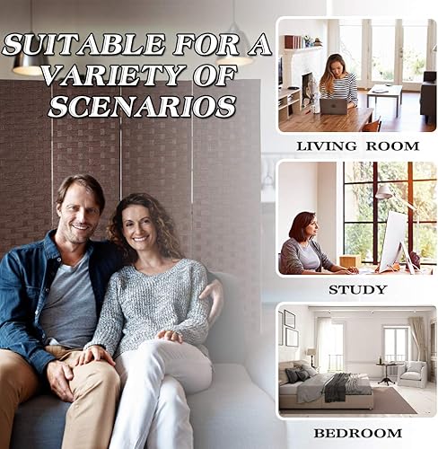 Miniatura 6 de 4 paneles de malla de madera diseño tejido plegable divisor de madera de la sala de la pantalla