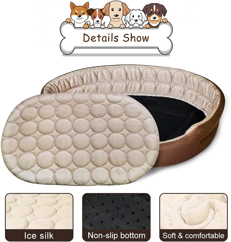 ideapro Cooling Cat Beds for Indoor Cats Small Dog Bed, Pet Cooling Bed Machine Washable Puppy Bed Breathable Pet Cooling Mat for Small Dogs Cats