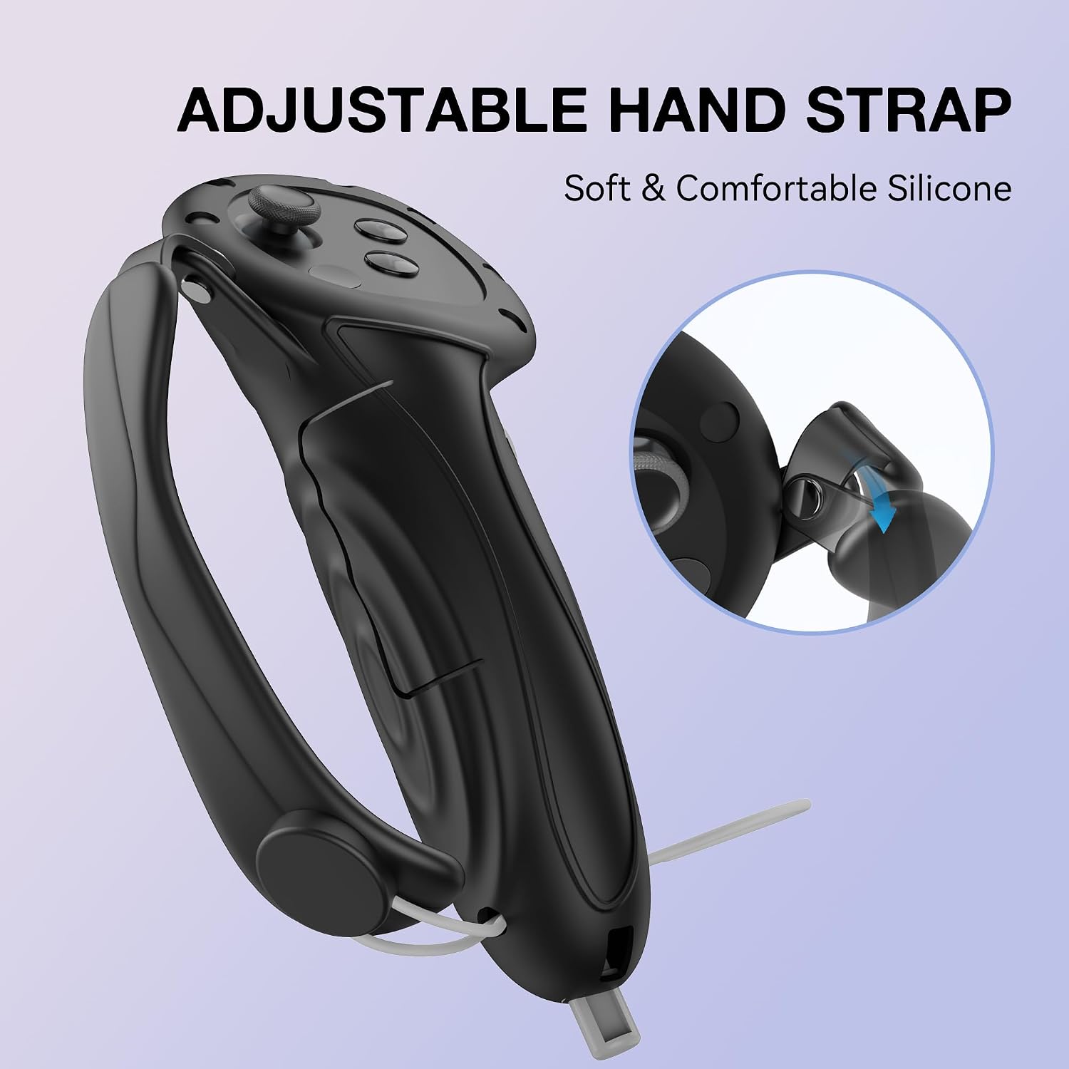 APEXINNO Extended Handle Controller Grips Cover for Quest 3S/Meta Quest 3 VR Accessories, Controller Protector Cover Skin with Adjustable Hand Straps, Battery Opening Design for Oculus Quest 3/3S image 5