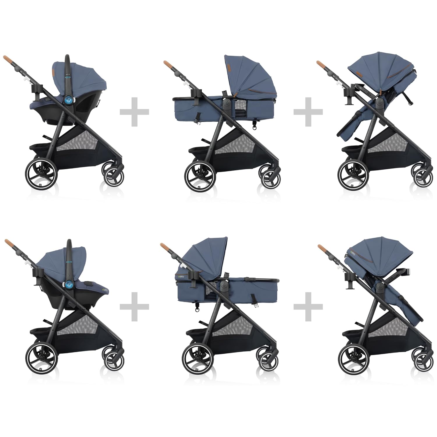 Evenflo Shyft Intuiti+ Travel System Revolve180 LiteMax NXT Rotational Infant Car Seat with SensorySoothe (Flint)