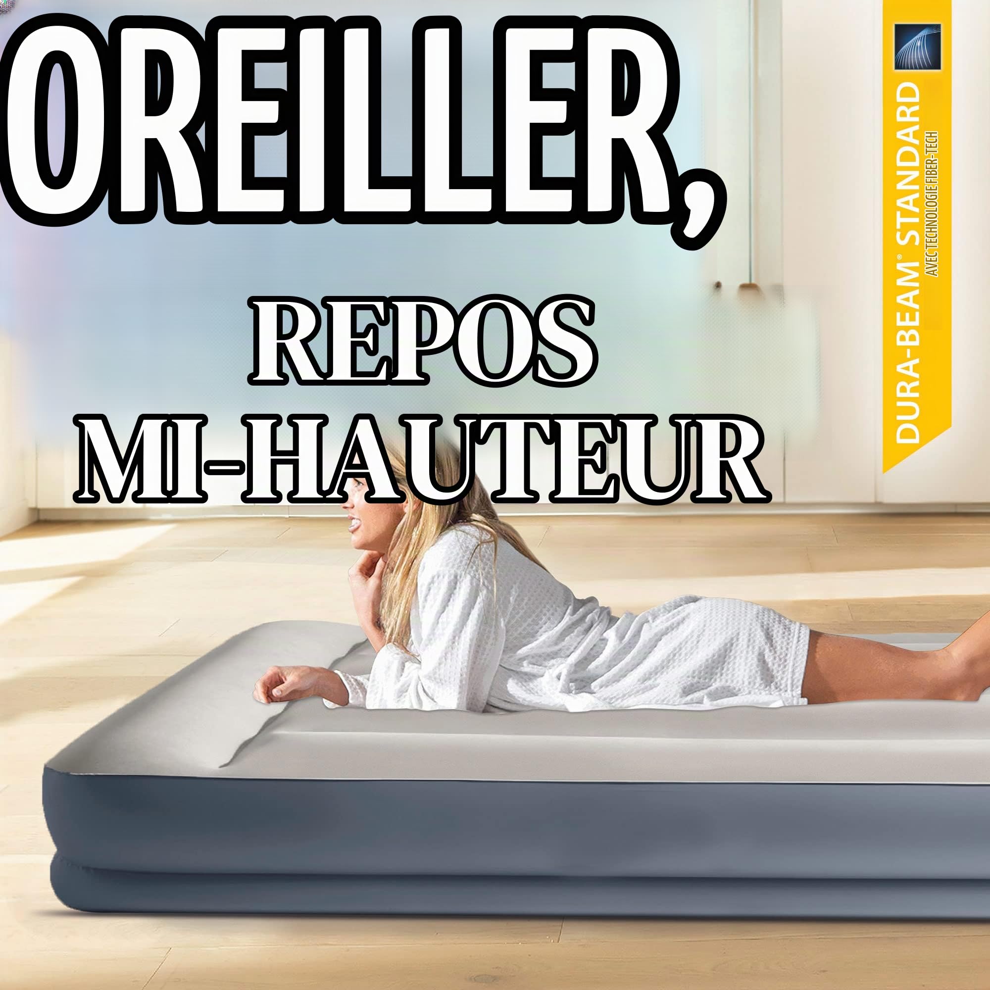 Intex - 64116NP - Lit Gonflable Pillow Rest Mid Rise - Électrique 1 Pers