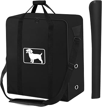Dog Playpen Storage Bag, Fits 24" H 8 Panels and 9 Stakes, Dog Fence Travel Bag for Foldable Exercise Pet Playpen, with Shoulder, Waterproof Tear Resistant 600D Oxford Fabric, Designed for RV Trips