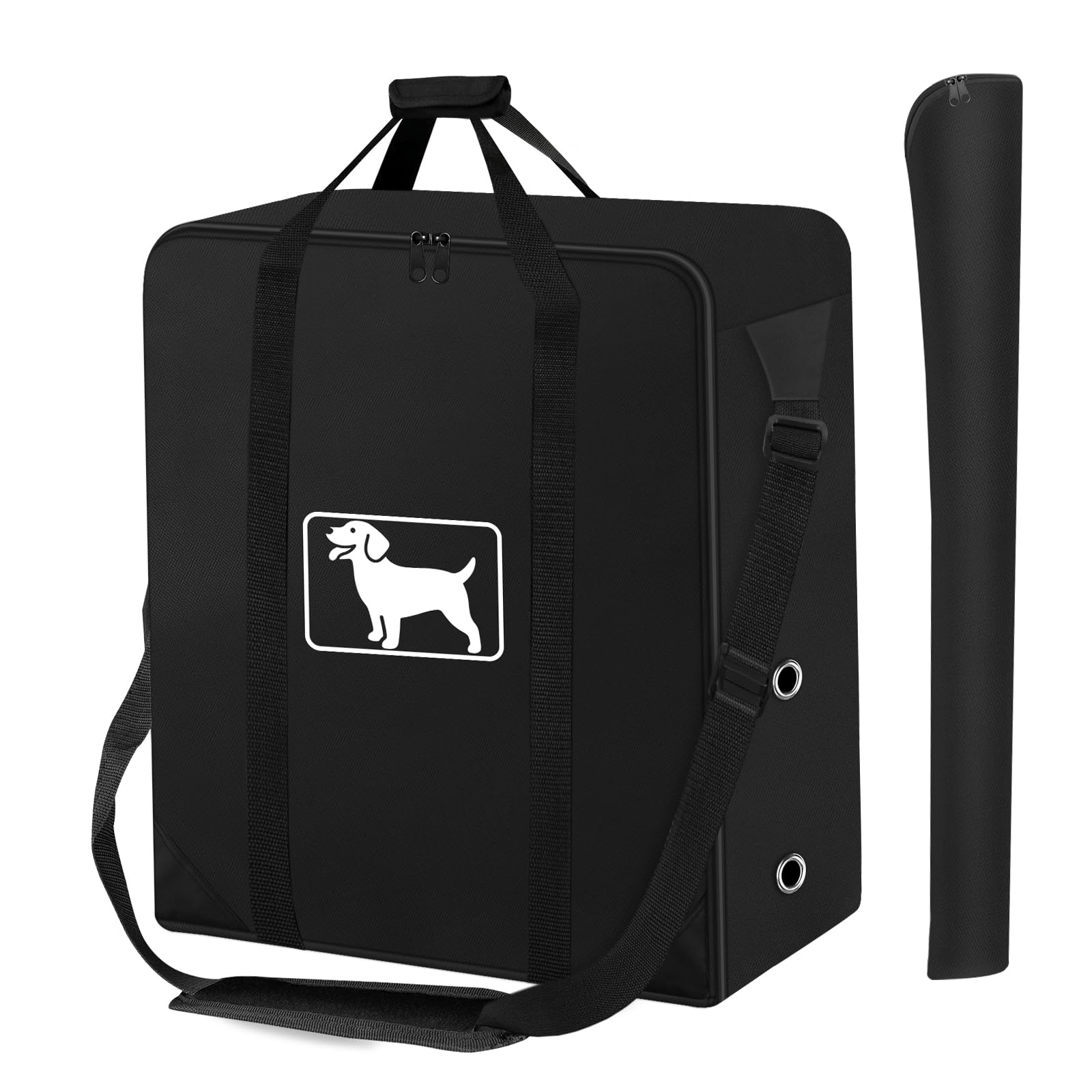 Dog Playpen Storage Bag, Fits 24" H 8 Panels and 9 Stakes, Dog Fence Travel Bag for Foldable Exercise Pet Playpen, with Shoulder, Waterproof Tear Resistant 600D Oxford Fabric, Designed for RV Trips