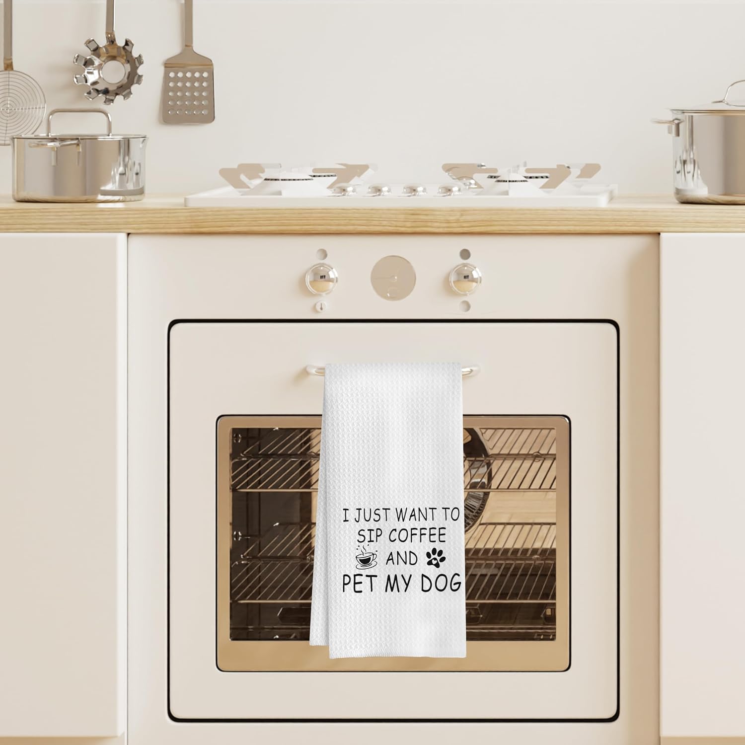 Coffee and Dog Kitchen Towels, Gifts for Dog Lovers Owners Dish Tea Towels, Pet Lovers Mom Gifts Decorative Hand Towel for Kitchen Bathroom, 16x24 Inch image 5