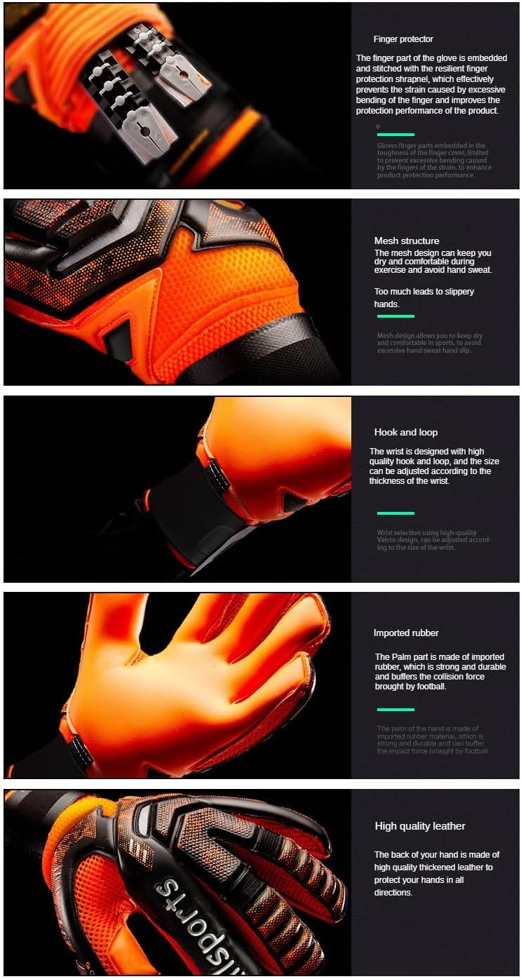 Spider-Man Soccer Goalkeeper Gloves Goalie Training Gloves Strong Grip Anti-Slip and Breathable for Adults and Children