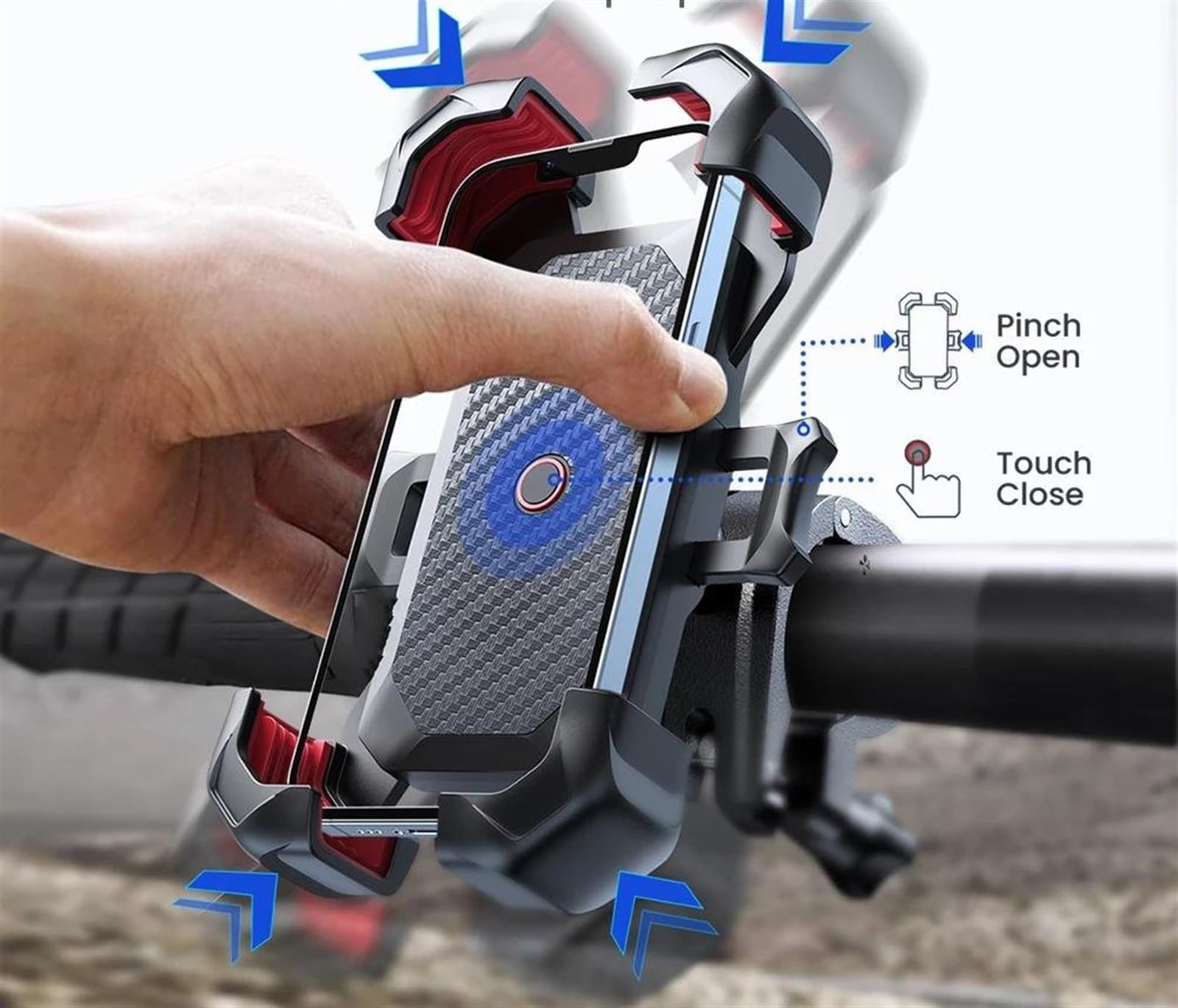 Soporte Navegación Soporte Universal para Teléfono De Bicicleta con Vista 360 ​​°, para Móvil 4,7-7 Pulgadas, Clip GPS